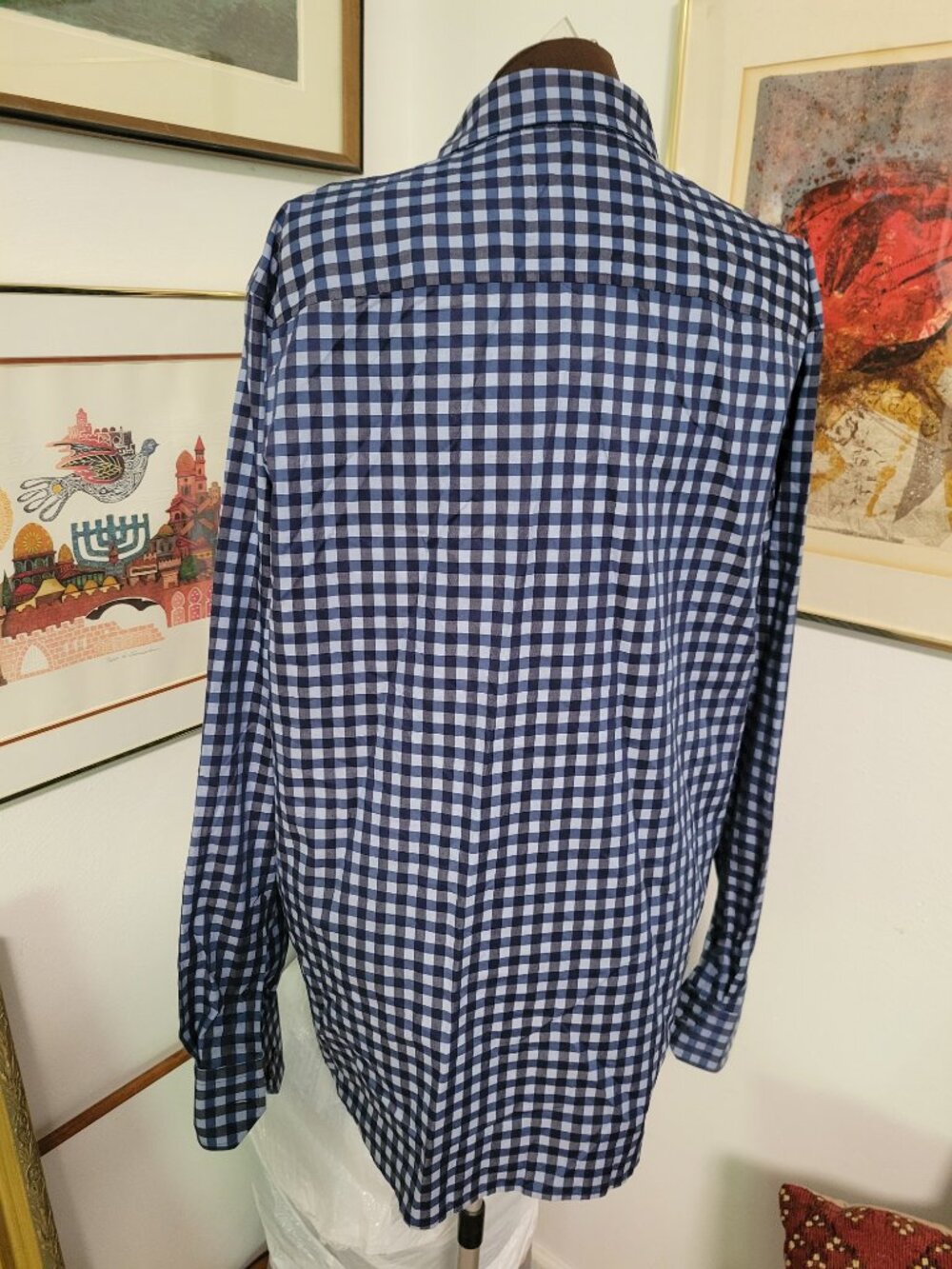 NWT Johnston & Murphy Size L Checkered Shirt - Picture 5 of 6